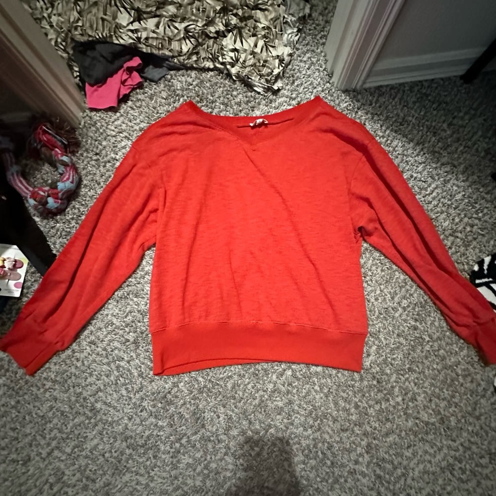 Red Long Sleeve Top